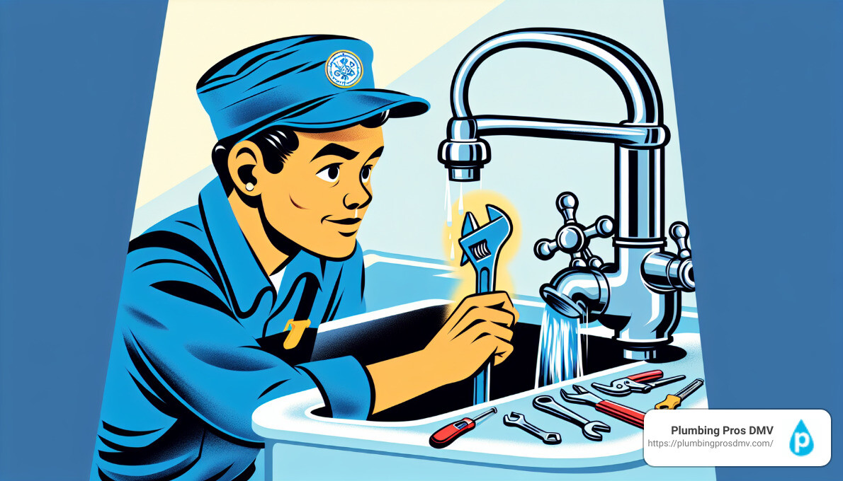 plumber fixing a tap - cost for plumber to fix leaky pipe