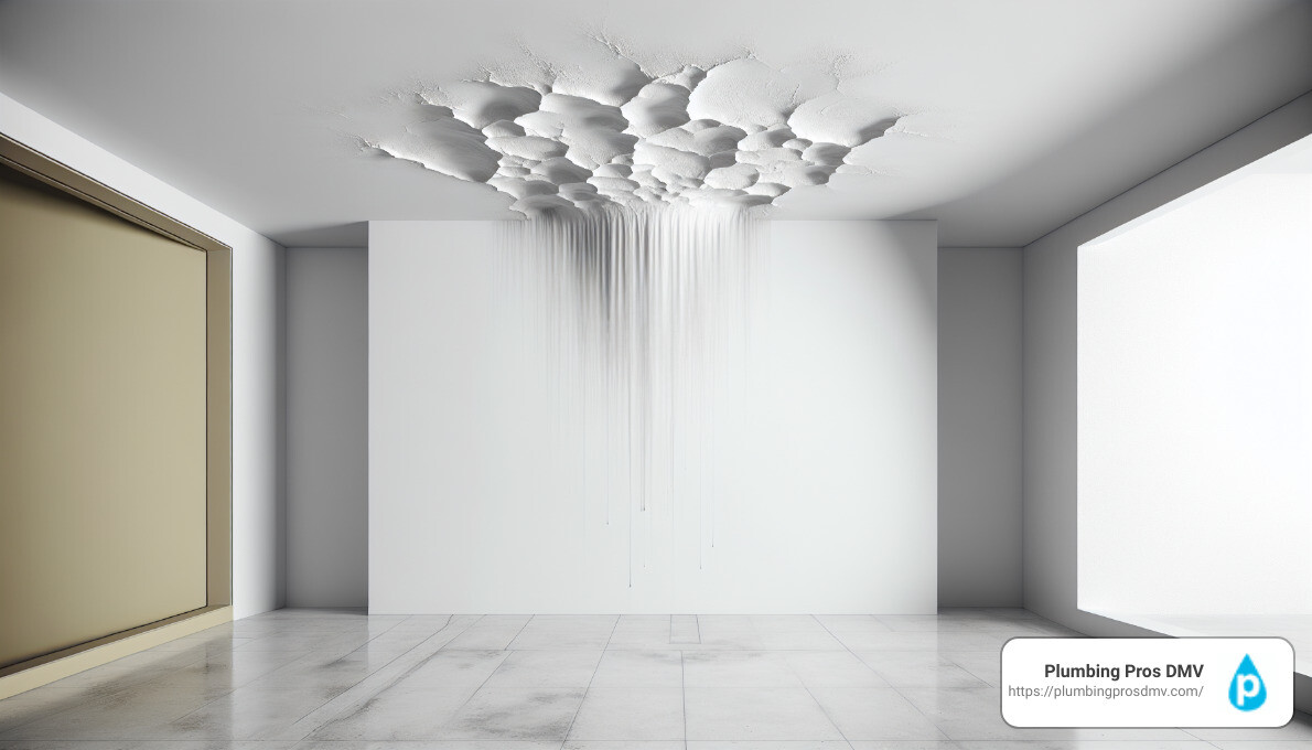 water stain on ceiling - emergency water leak detection