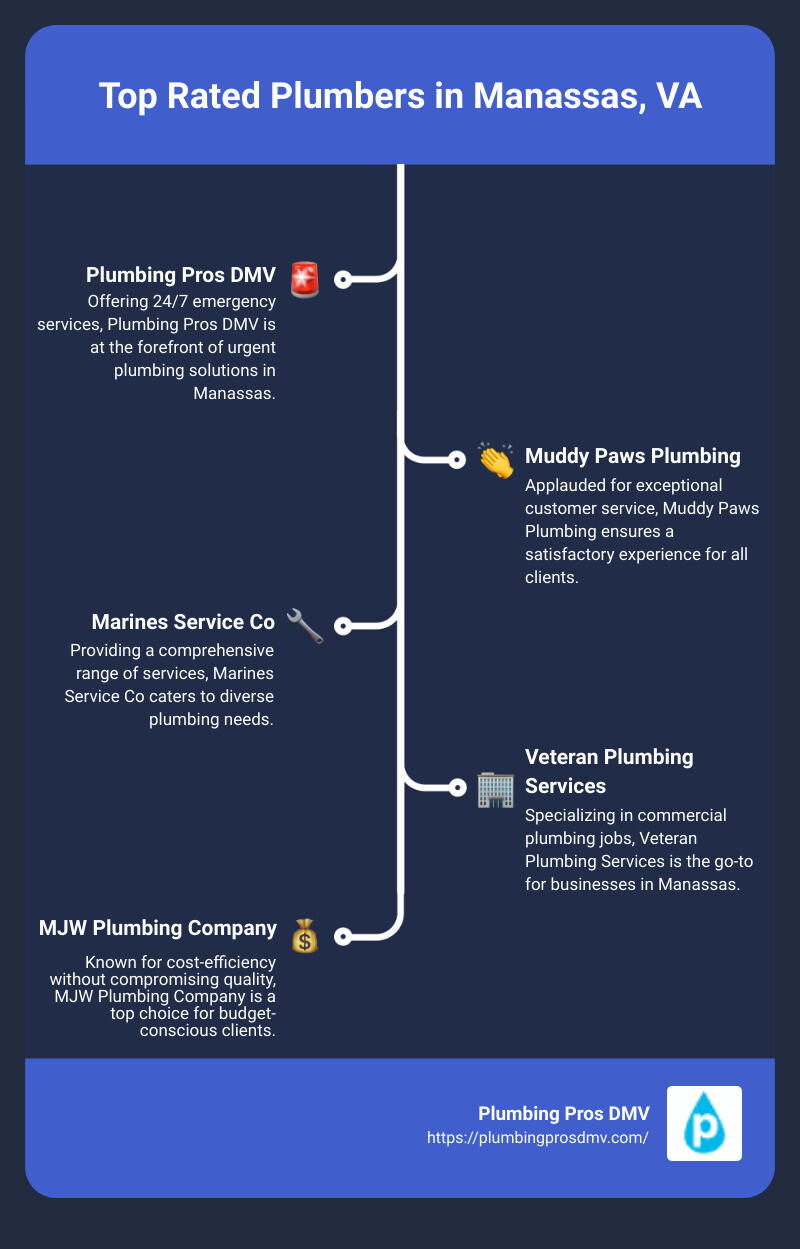Infographic on the Synopsis of Top Plumbers in Manassas, VA - professional plumbers Manassas, VA infographic infographic-line-5-steps